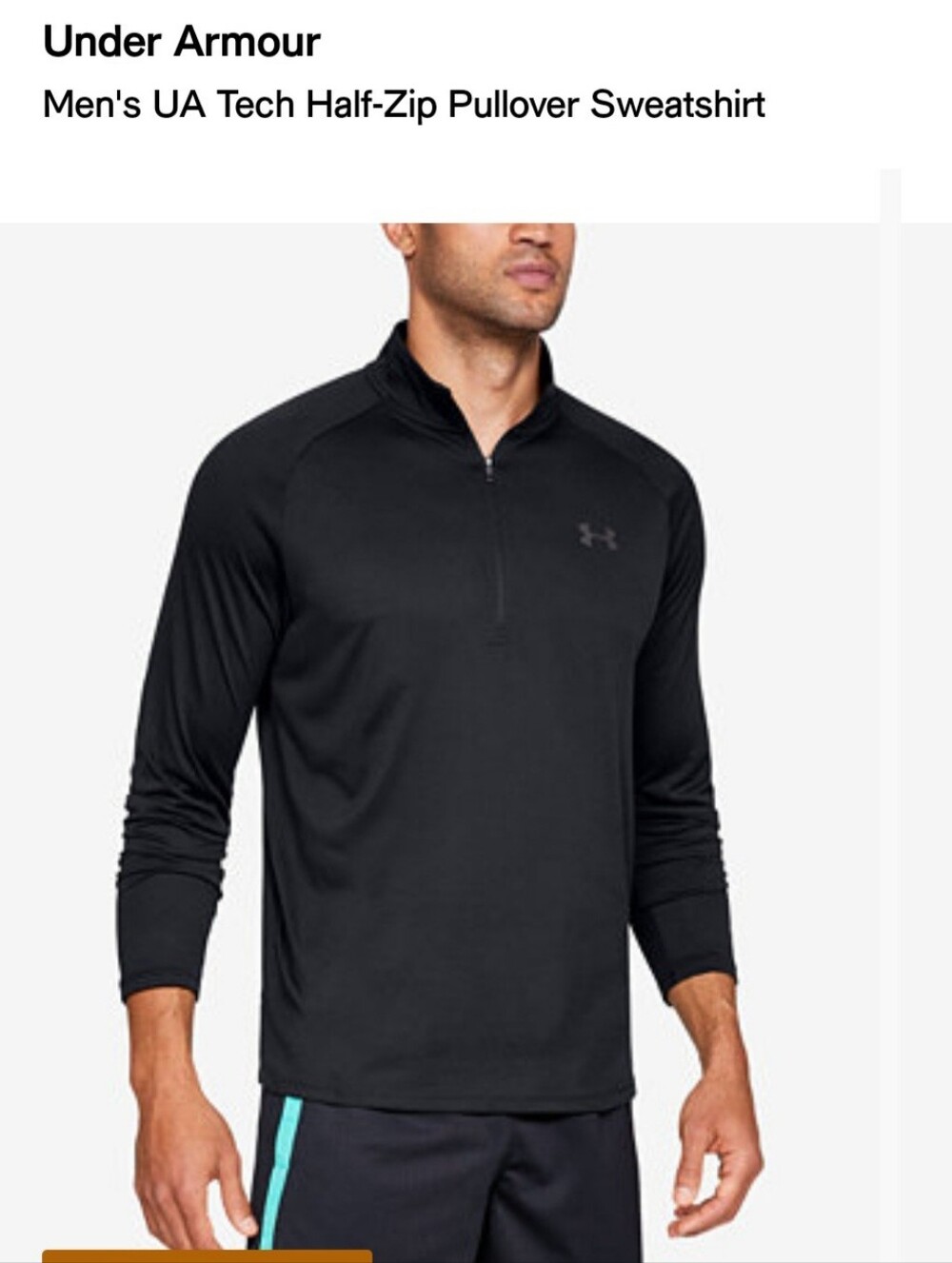 Nwot ! Under Armour Black Men's Half-Zip Performance Pullover XXL